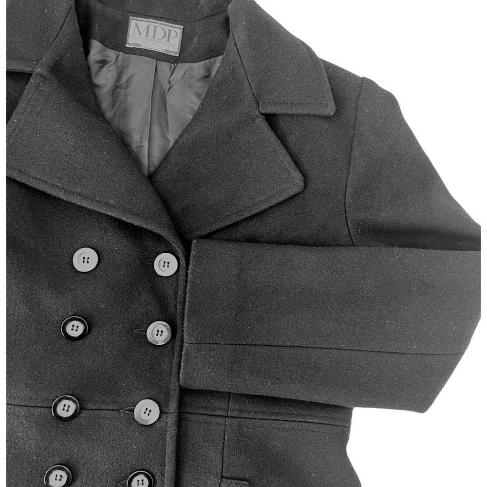 MDP Black Wool Coat Made in USA